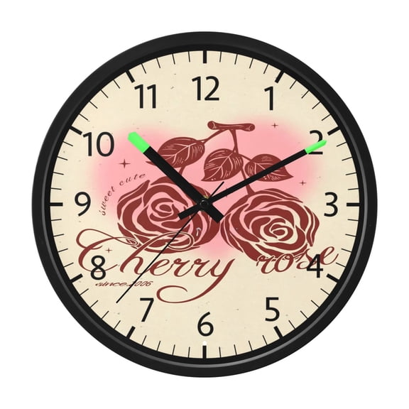 DIXRUYEE Voice Activated LED Night 12in Clock with Rose Script Pattern