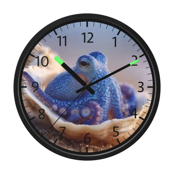 DIXRUYEE Voice Activated LED Night 12in Clock with Shell Snug Pattern