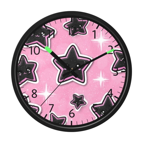 DIXRUYEE Voice Activated LED Night 12in Clock with Sparkle Star Pattern Pattern