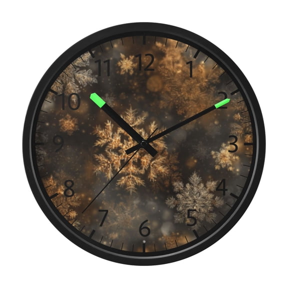 DIXRUYEE Voice Activated LED Night 12in Clock with Sparkling Snowflakes Pattern