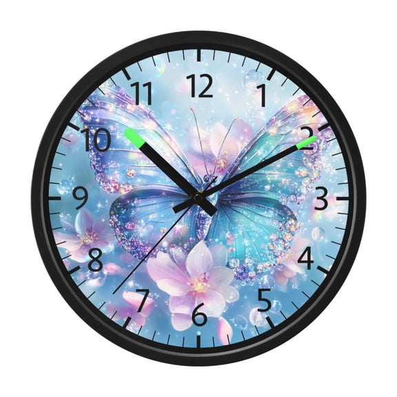 DIXRUYEE Voice Activated LED Night 12in Clock with Spirit Of The Blossoms Pattern