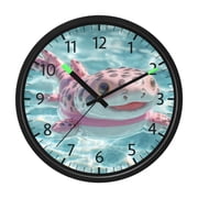 DIXRUYEE Voice Activated LED Night 12in Clock with Spotted Axolotl Swim Pattern
