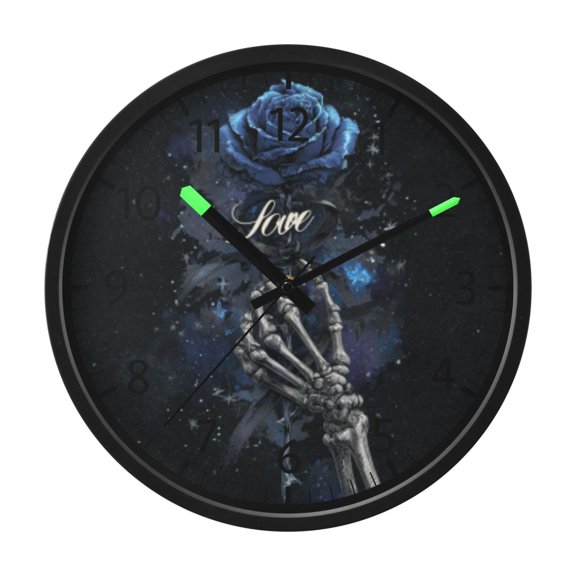 DIXRUYEE Voice Activated LED Night 12in Clock with Void - Clad Love Pattern