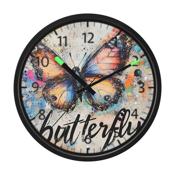 DIXRUYEE Voice Activated LED Night Wall Clock Size:12in Blueberry Burst Pattern