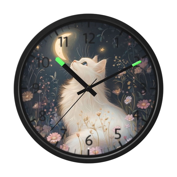 DIXRUYEE Voice Activated LED Night Wall Clock Size:12in Celestial Dreams Pattern