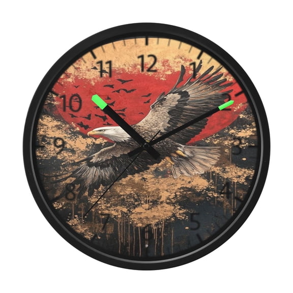 DIXRUYEE Voice Activated LED Night Wall Clock Size:12in Crimson Flight Pattern