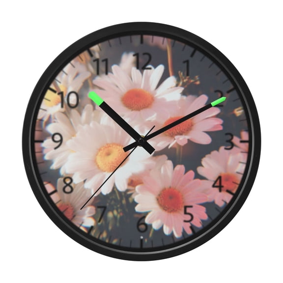 DIXRUYEE Voice Activated LED Night Wall Clock Size:12in Daisy Field Pattern
