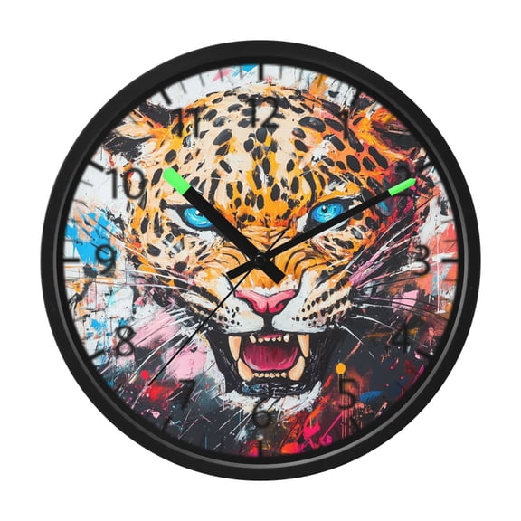 DIXRUYEE Voice Activated LED Night Wall Clock Size:12in Fierce Roar Pattern