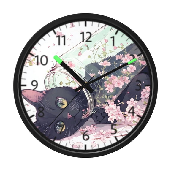DIXRUYEE Voice Activated LED Night Wall Clock Size:12in Floral Serenity Pattern