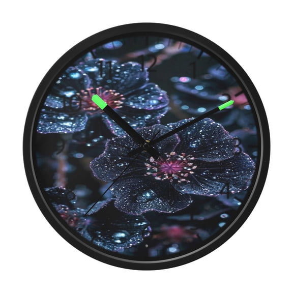 DIXRUYEE Voice Activated LED Night Wall Clock Size:12in Galactic Bloom Pattern