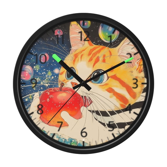 DIXRUYEE Voice Activated LED Night Wall Clock Size:12in Galactic Flavor Pattern