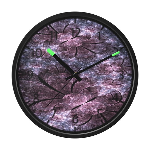 DIXRUYEE Voice Activated LED Night Wall Clock Size:12in Galactic Floral Dreams Pattern