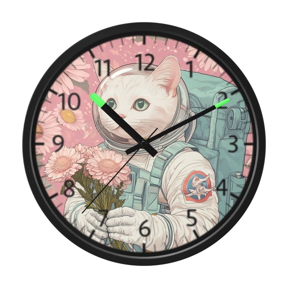 DIXRUYEE Voice Activated LED Night Wall Clock Size:12in Galactic Flower Explorer Pattern