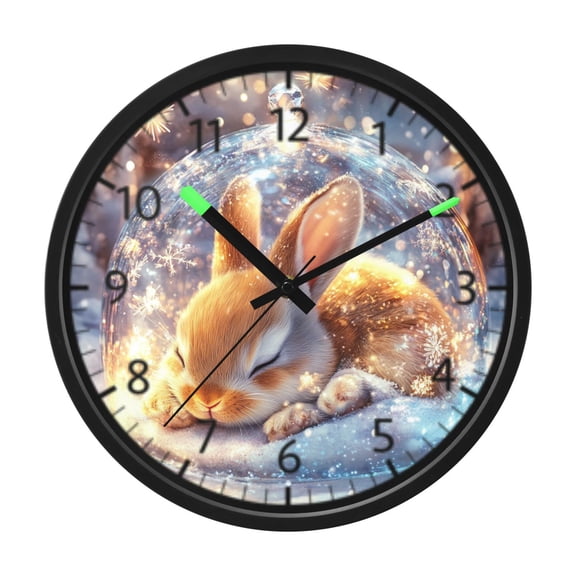 DIXRUYEE Voice Activated LED Night Wall Clock Size:12in Glittering Dreamscap Pattern