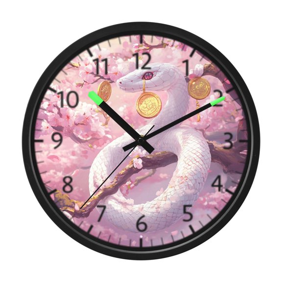 DIXRUYEE Voice Activated LED Night Wall Clock Size:12in Golden-eyed Guardian Pattern