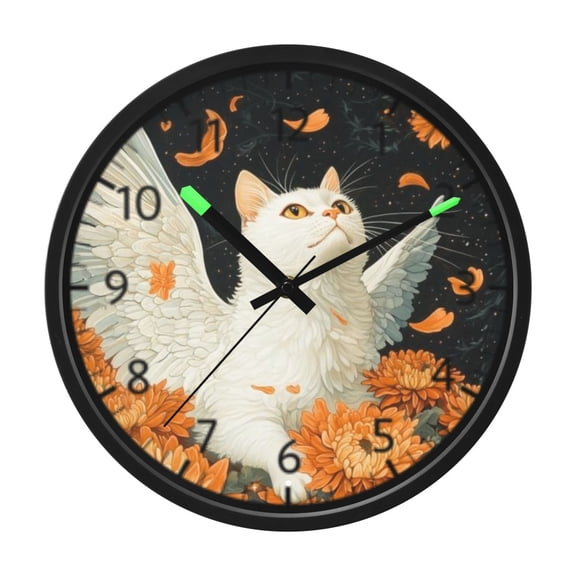 DIXRUYEE Voice Activated LED Night Wall Clock Size:12in Guardian Bloom Pattern
