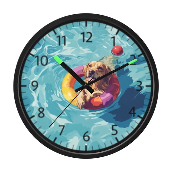 DIXRUYEE Voice Activated LED Night Wall Clock Size:12in Playful Pooltime Pattern