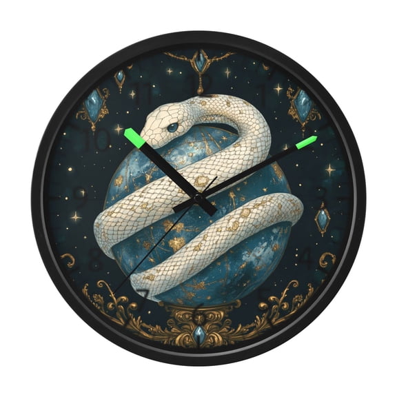 DIXRUYEE Voice Activated LED Night Wall Clock Size:12in Serpent Of The Cosmos Pattern