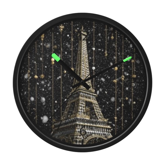 DIXRUYEE Voice Activated LED Night Wall Clock Size:12in Snowy Tower Pattern