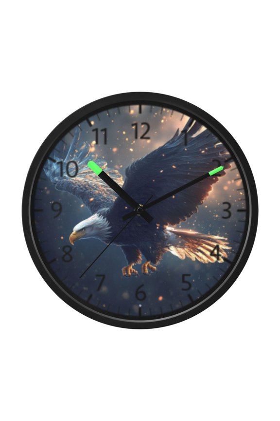 DIXRUYEE Voice Activated LED Night Wall Clock Size:12in Soaring Eagles Pattern