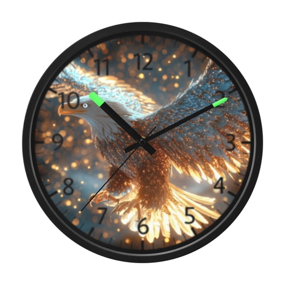 DIXRUYEE Voice Activated LED Night Wall Clock Size:12in Sparkling Wings Of Fire Pattern
