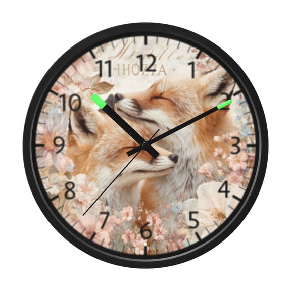 DIXRUYEE Voice Activated LED Night Wall Clock Size:12in Sunny Fox Pattern