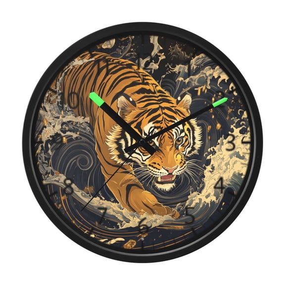 DIXRUYEE Voice Activated LED Night Wall Clock Size:12in Surging Fury Pattern