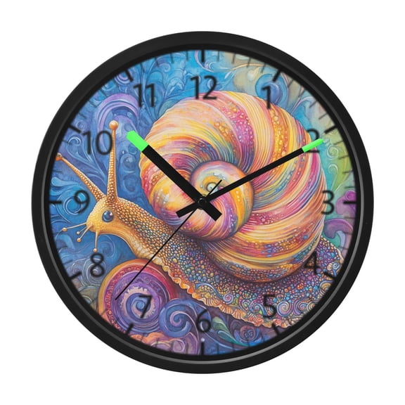 DIXRUYEE Voice Activated LED Night Wall Clock Size:12in Whimsical Snail Pattern