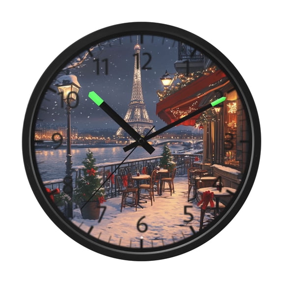 DIXRUYEE Voice Activated LED Night Wall Clock Size:12in Winter Wonderland Pattern