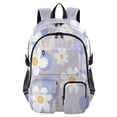 DIXRUYEE White Flower Pattern Backpack for School 14”Laptop Compatible ...