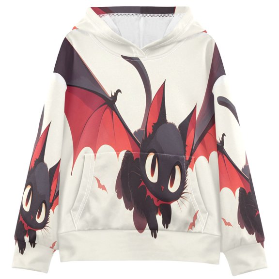 DIXRUYEE Wing Print Hoodie Casual Pullover Sweatshirt With Kangaroo Pocket