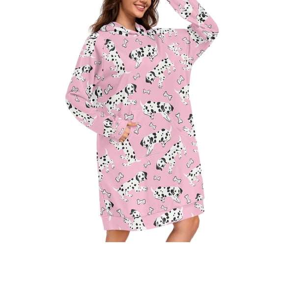 DIXRUYEE Womens Long Oversized Hoodie Dress Casual Pullover Hooded Sweatshirt Dress with Kangaroo Pocket Loose Streetwear Loungewear