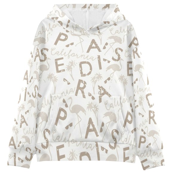 DIXRUYEE Youth Hoodie Pullover Sweatshirt Blush Alphabet Printed