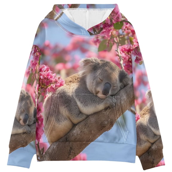 DIXRUYEE Youth Hoodie Pullover Sweatshirt Branch Koala Printed