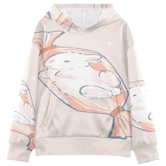 DIXRUYEE Youth Hoodie Pullover Sweatshirt Candy-coated Bunny Printed