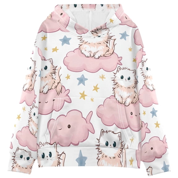 DIXRUYEE Youth Hoodie Pullover Sweatshirt Cloudy Cuddle Crew Printed