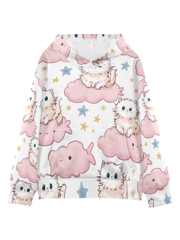 DIXRUYEE Youth Hoodie Pullover Sweatshirt Cloudy Cuddle Crew Printed