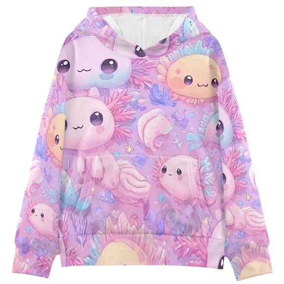 DIXRUYEE Youth Hoodie Pullover Sweatshirt Colored Cute Fish Printed