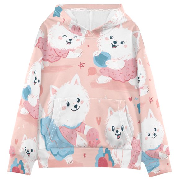 DIXRUYEE Youth Hoodie Pullover Sweatshirt Cute Canine Carnival Printed