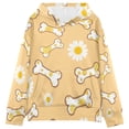thumbnail image 1 of DIXRUYEE Youth Hoodie Pullover Sweatshirt Dog Bone Chrysanthemum Pattern Printed, 1 of 9