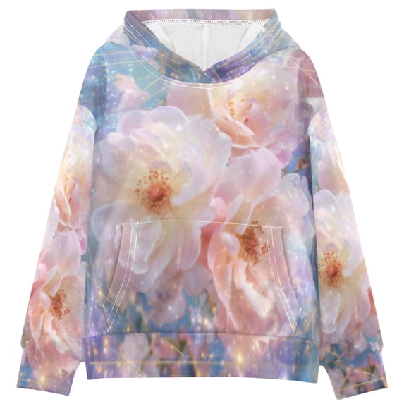 DIXRUYEE Youth Hoodie Pullover Sweatshirt Enchanted Floral Dream Printed