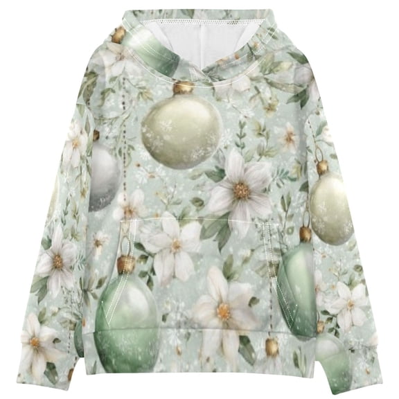 DIXRUYEE Youth Hoodie Pullover Sweatshirt Floral Ornament Printed