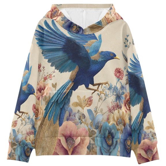 DIXRUYEE Youth Hoodie Pullover Sweatshirt Floral Sky Ballad Printed