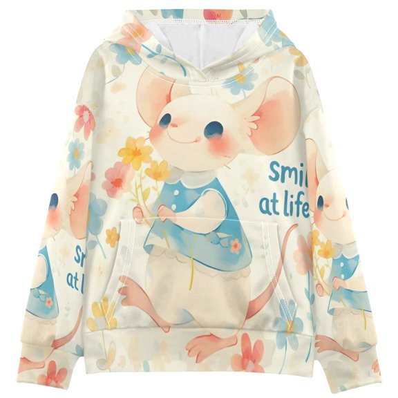 DIXRUYEE Youth Hoodie Pullover Sweatshirt Imgi_62_ffyy4_cute_little_watercolor_mouse_in_pastel_blue_and_pink__hol_f9deeaf3-99e0-4af8-b3ae-7a86 Printed