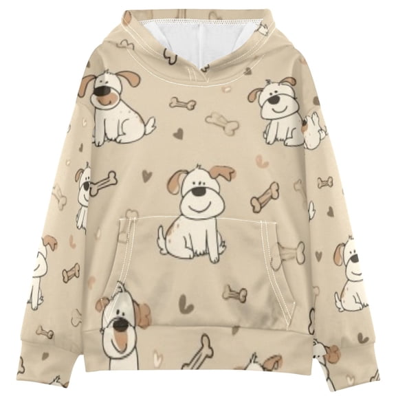 DIXRUYEE Youth Hoodie Pullover Sweatshirt Light Bulldog-bone Printed