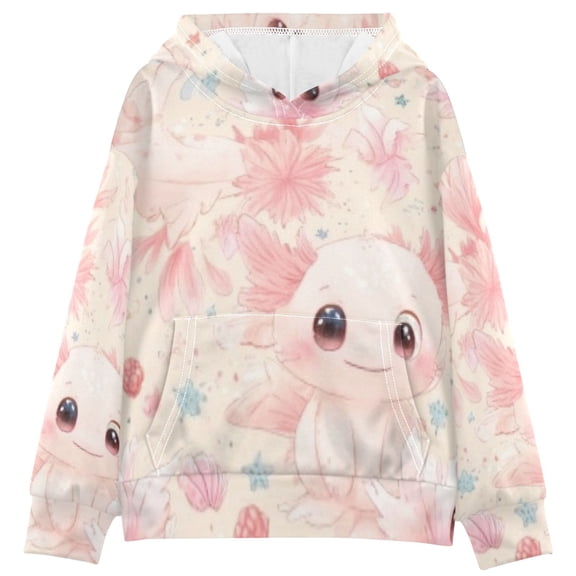 DIXRUYEE Youth Hoodie Pullover Sweatshirt Pastel Fish Floral Waterworld Printed