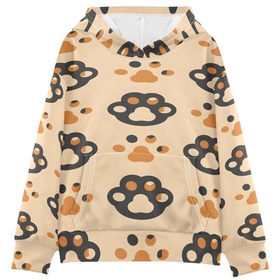 DIXRUYEE Youth Hoodie Pullover Sweatshirt Pet Paw Printed