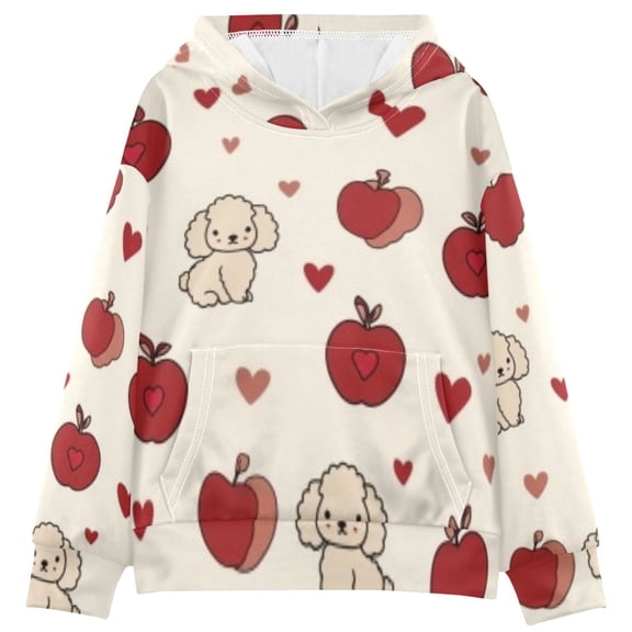 DIXRUYEE Youth Hoodie Pullover Sweatshirt Poodle Sweet Printed
