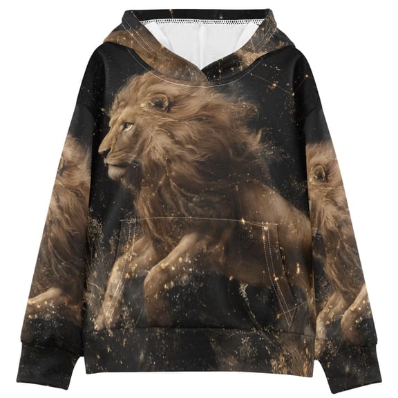 DIXRUYEE Youth Hoodie Pullover Sweatshirt Shadow Lion Printed