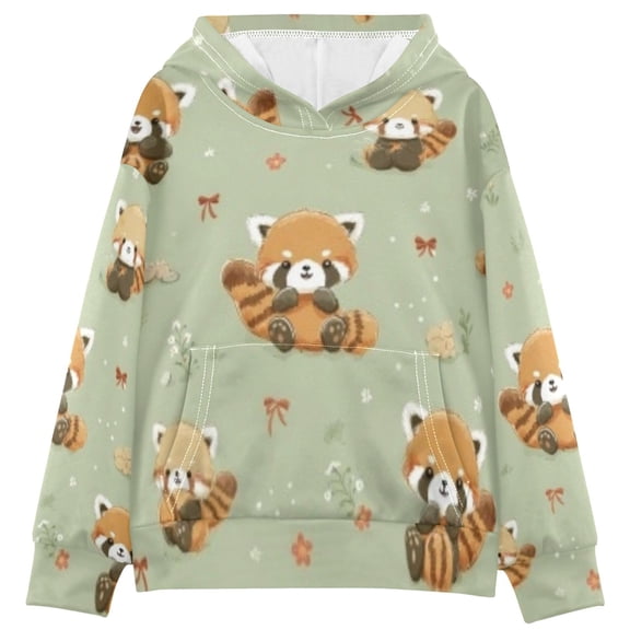 DIXRUYEE Youth Hoodie Pullover Sweatshirt Snuggly Red Panda Printed